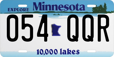 MN license plate 054QQR