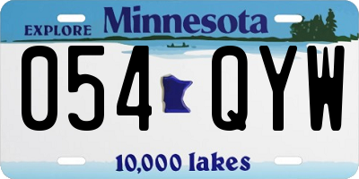 MN license plate 054QYW