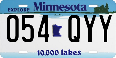MN license plate 054QYY