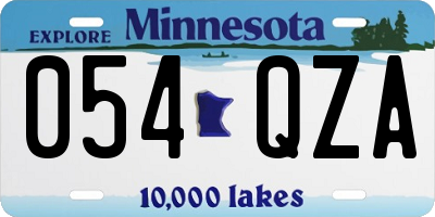 MN license plate 054QZA