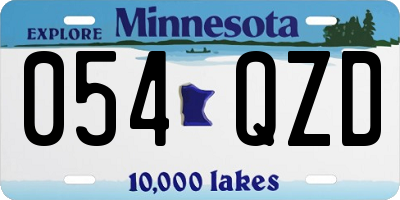 MN license plate 054QZD
