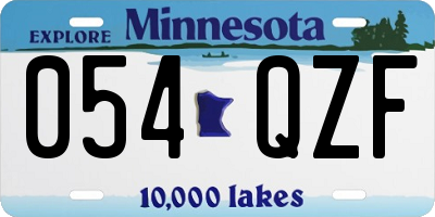MN license plate 054QZF