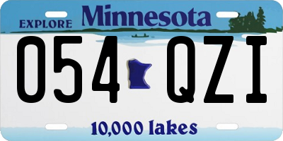 MN license plate 054QZI