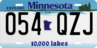 MN license plate 054QZJ