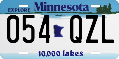 MN license plate 054QZL