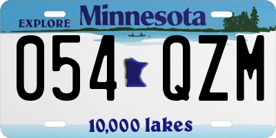 MN license plate 054QZM
