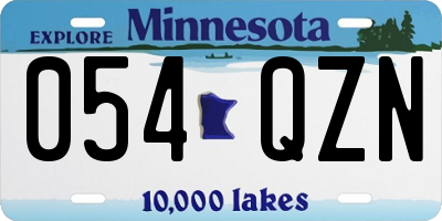MN license plate 054QZN