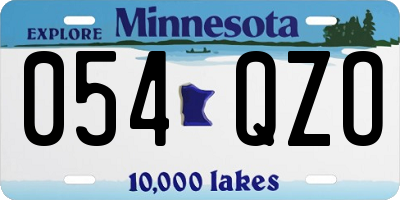 MN license plate 054QZO