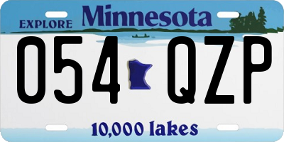 MN license plate 054QZP