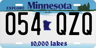 MN license plate 054QZQ