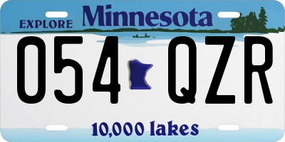 MN license plate 054QZR