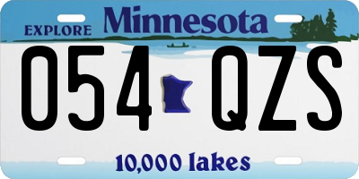 MN license plate 054QZS