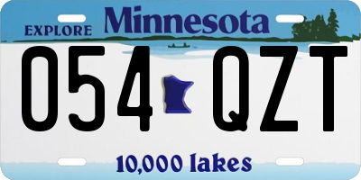MN license plate 054QZT