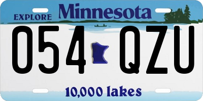 MN license plate 054QZU