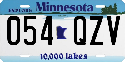 MN license plate 054QZV