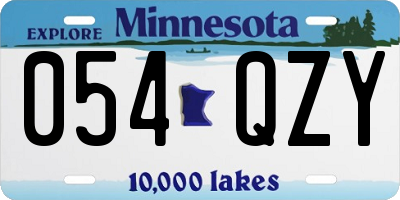 MN license plate 054QZY