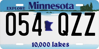 MN license plate 054QZZ