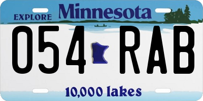 MN license plate 054RAB