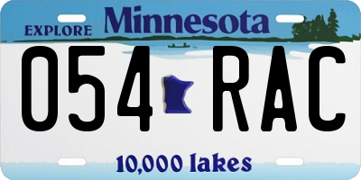MN license plate 054RAC