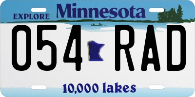 MN license plate 054RAD
