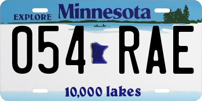 MN license plate 054RAE