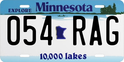 MN license plate 054RAG