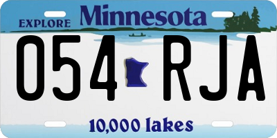 MN license plate 054RJA