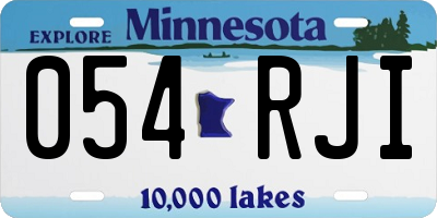 MN license plate 054RJI