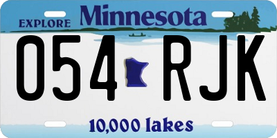 MN license plate 054RJK