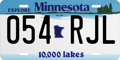MN license plate 054RJL