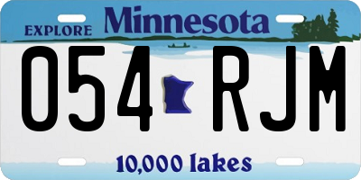 MN license plate 054RJM