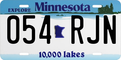 MN license plate 054RJN