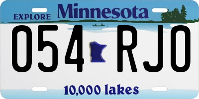 MN license plate 054RJO