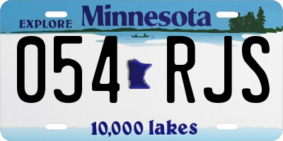 MN license plate 054RJS