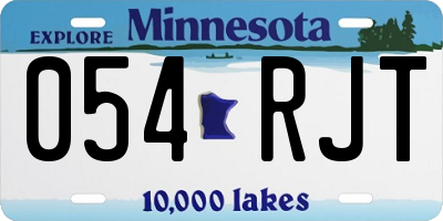 MN license plate 054RJT