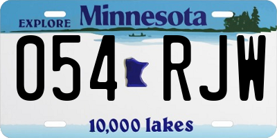 MN license plate 054RJW