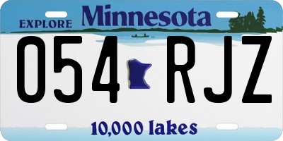 MN license plate 054RJZ