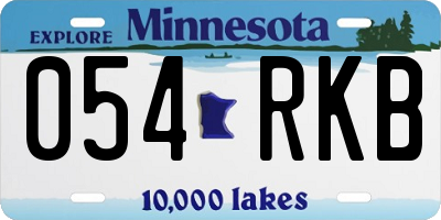MN license plate 054RKB