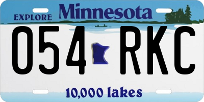 MN license plate 054RKC