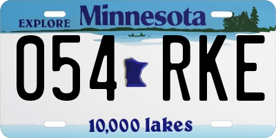 MN license plate 054RKE