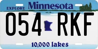 MN license plate 054RKF