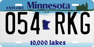 MN license plate 054RKG