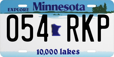 MN license plate 054RKP