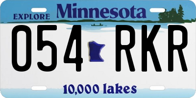 MN license plate 054RKR