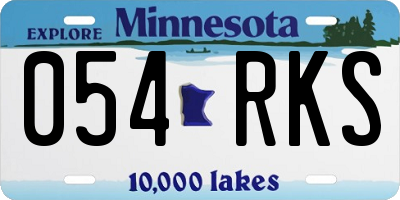 MN license plate 054RKS
