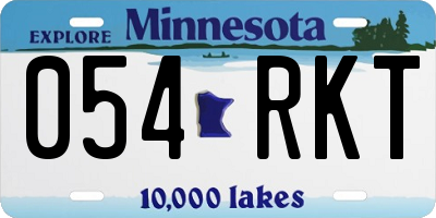 MN license plate 054RKT