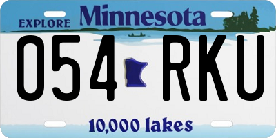 MN license plate 054RKU