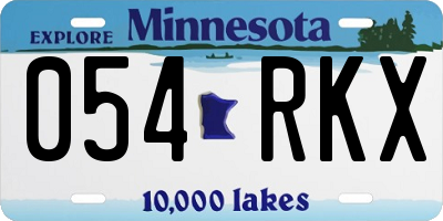 MN license plate 054RKX