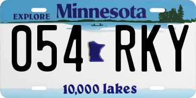 MN license plate 054RKY