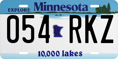 MN license plate 054RKZ